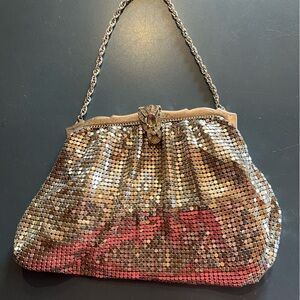 Small silver Whiting and Davis evening bag.